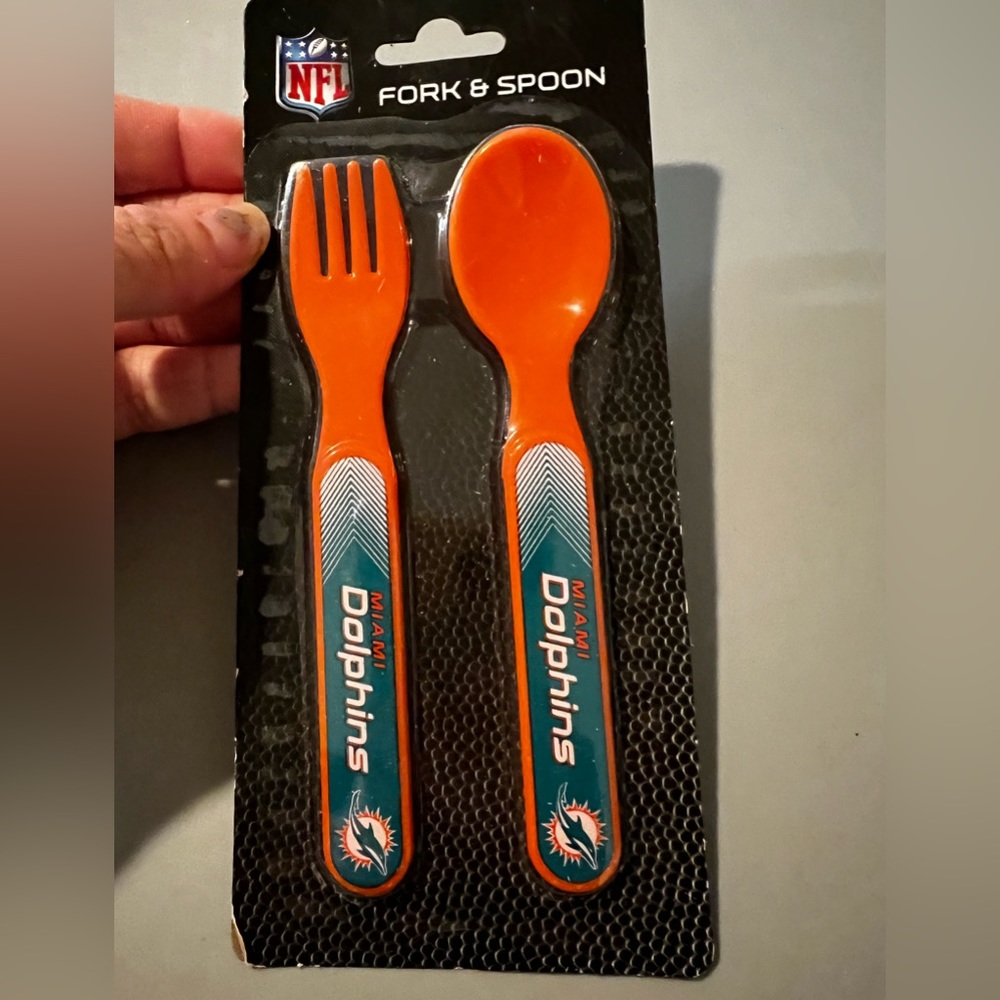 NWT NFL Miami Dolphin’s Spoon Fork Set